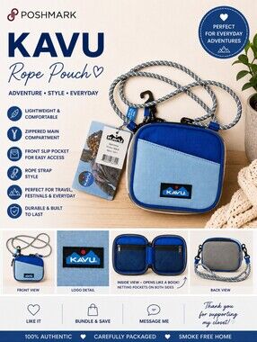 KAVU Safety Cove Case in Wild River | NWT | Mini Crossbody Rope Bag